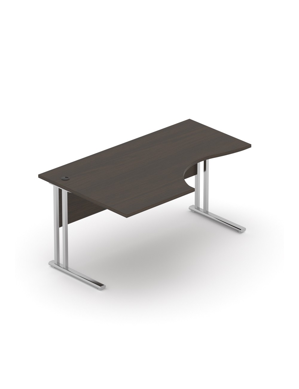 Biurko do biura 160x100 cm, narożne, na stelażu, wenge/metalik | MBBK 16 L