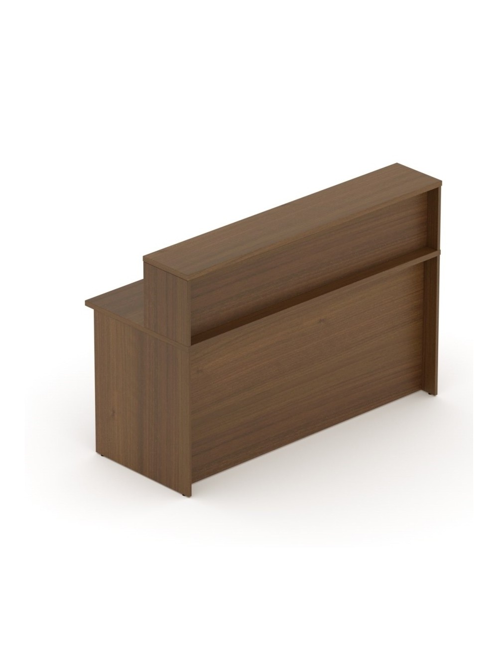 Lada do recepcji 80x70 cm, prostokątna, z nadstawką, kolor orzech | MLW 08 Lada do recepcji 80x70 cm, prostokątna, z nadstawką, kolor orzech | MLW 08