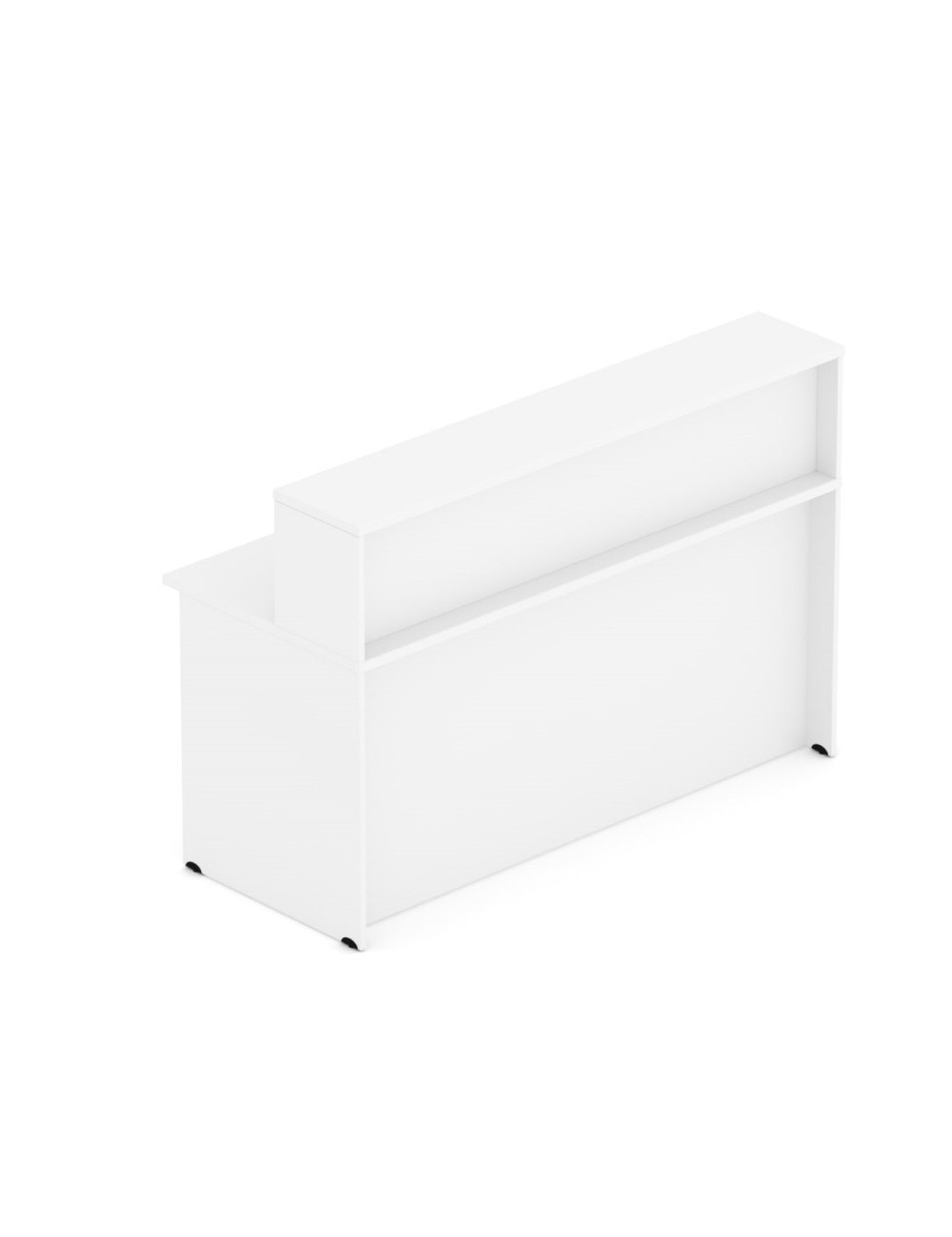 Lada do recepcji 120x70 cm, prostokątna, z nadstawką, kolor biały | MLW 12 Lada do recepcji 120x70 cm, prostokątna, z nadstawką, kolor biały | MLW 12
