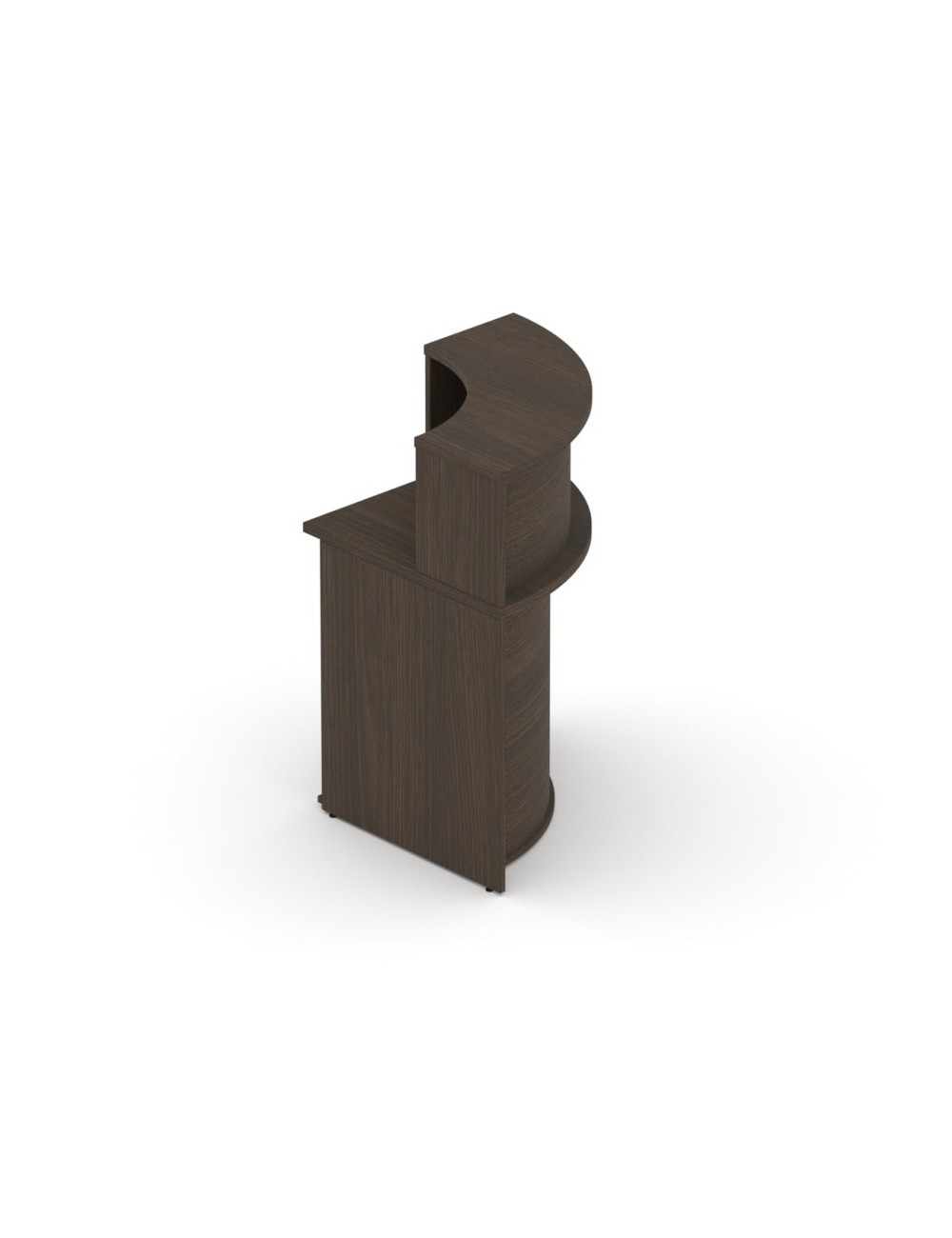 Lada do recepcji 70x70 cm, narożna, z nadstawką, kolor wenge | MLRW 90 Lada do recepcji 70x70 cm, narożna, z nadstawką, kolor wenge | MLRW 90