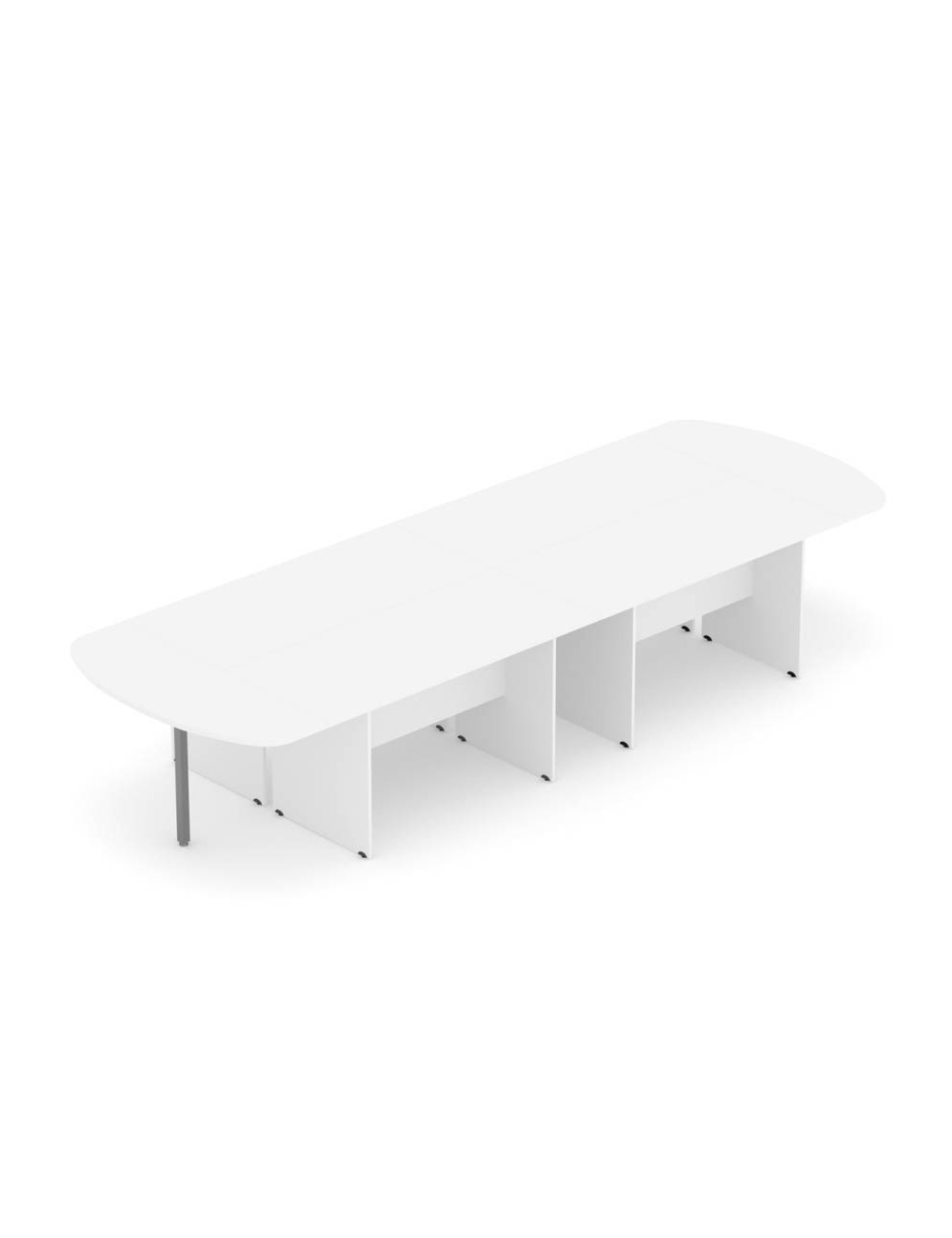 Stół do sali konferencyjnej, 400x140 cm, owalny, z przystawką, kolor biały | MBK Z1 Stół do sali konferencyjnej, 400x140 cm, owalny, z przystawką, kolor biały | MBK Z1