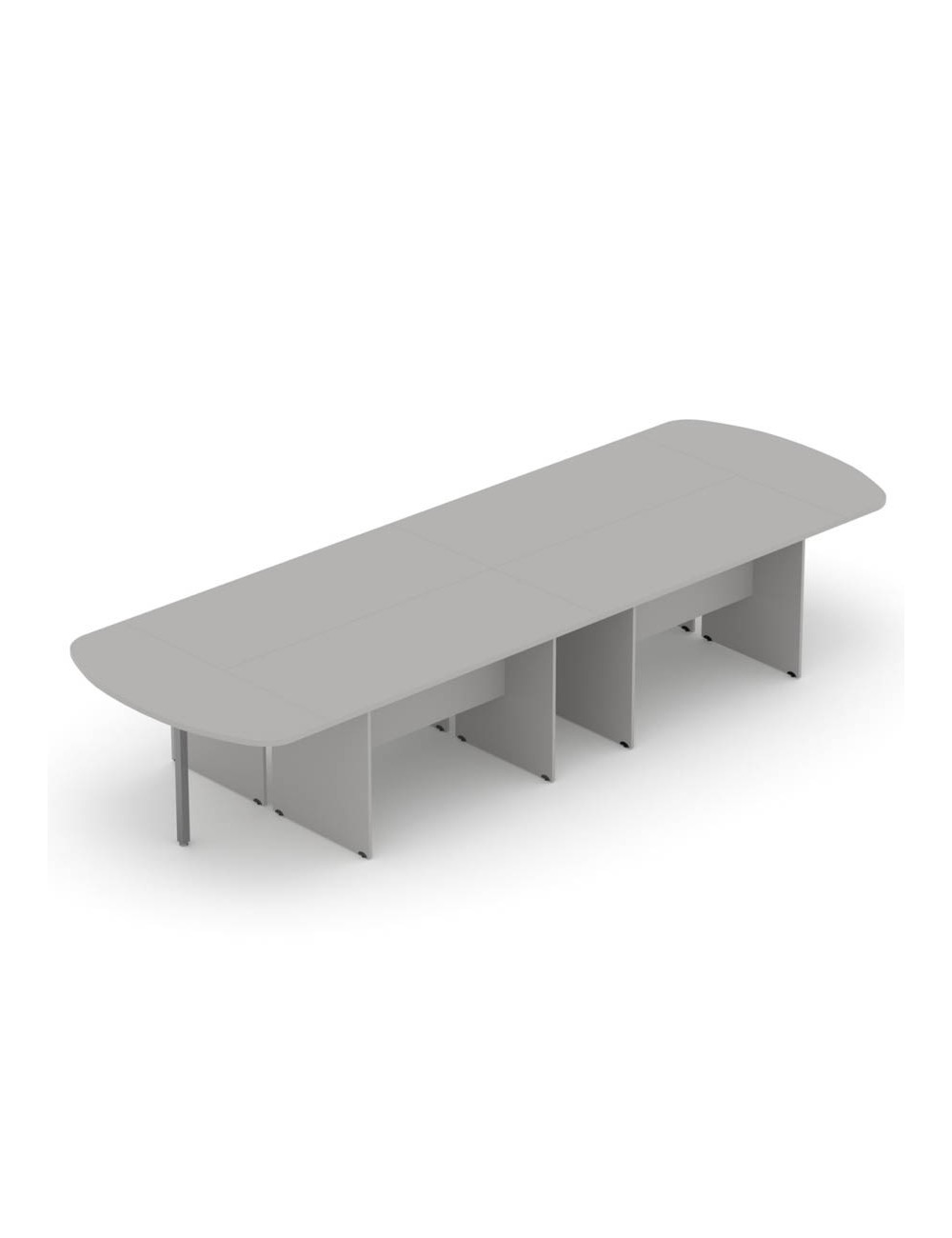 Stół do sali konferencyjnej, 400x140 cm, owalny, z przystawką, kolor popiel | MBK Z1 Stół do sali konferencyjnej, 400x140 cm, owalny, z przystawką, kolor popiel | MBK Z1