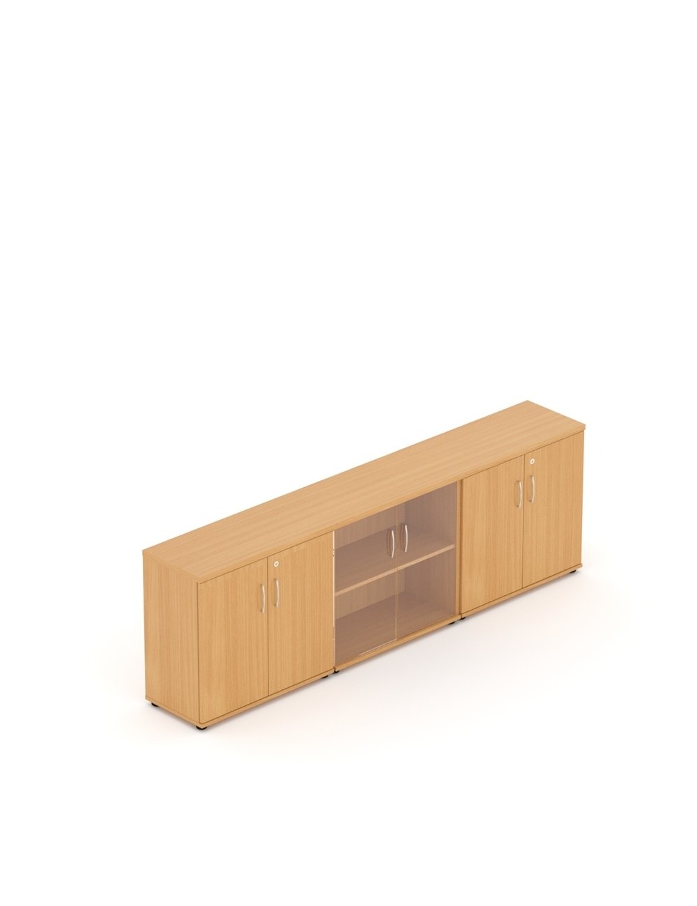 Szafa aktowa do gabinetu, 76x240 cm, ze szklaną witryną, kolor buk | MGS Z8 Szafa aktowa do gabinetu, 76x240 cm, ze szklaną witryną, kolor buk | MGS Z8