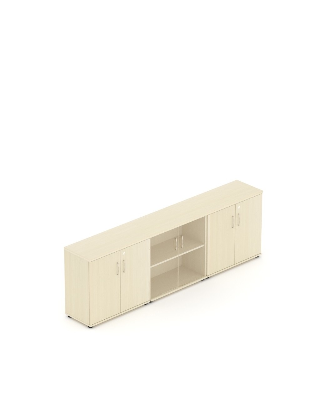Szafa aktowa do gabinetu, 76x240 cm, ze szklaną witryną, kolor klon | MGS Z8
