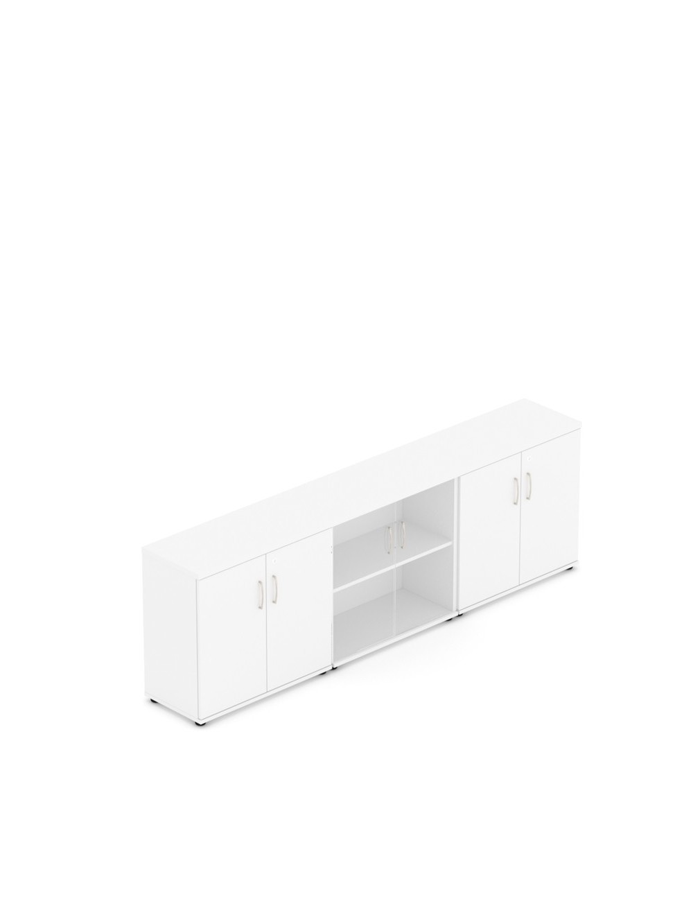 Szafa aktowa do gabinetu, 76x240 cm, ze szklaną witryną, kolor biały | MGS Z8