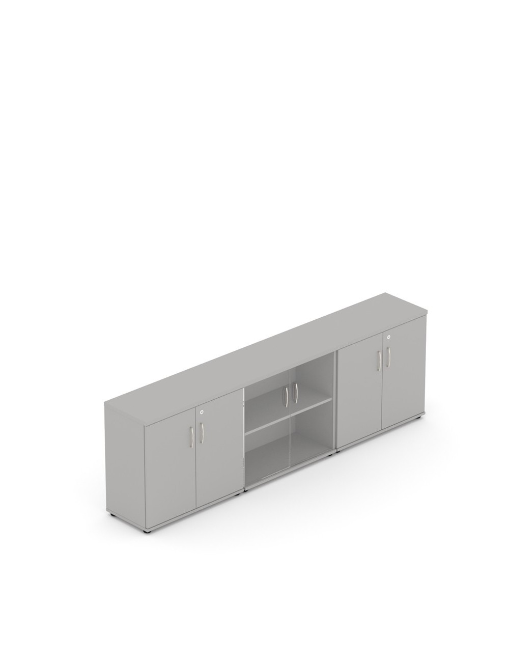 Szafa aktowa do gabinetu, 76x240 cm, ze szklaną witryną, kolor popiel | MGS Z8