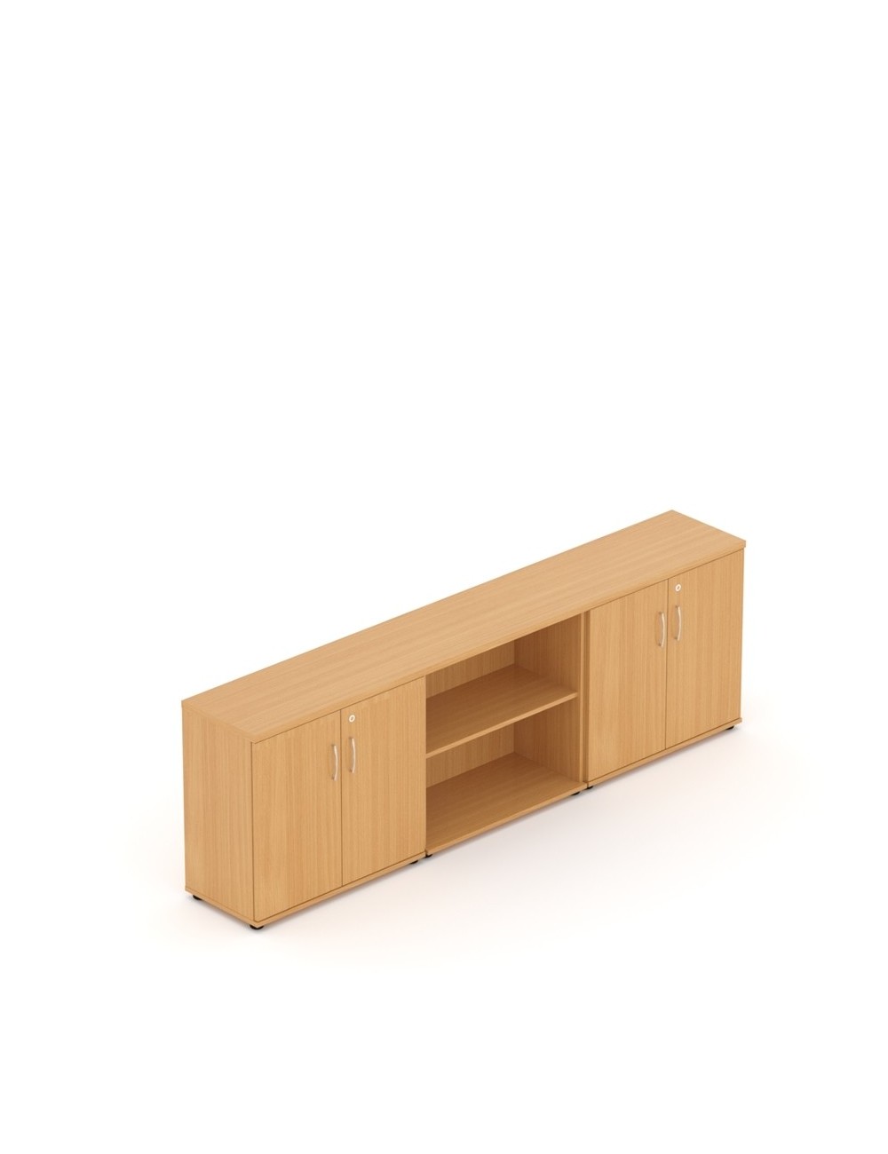 Szafa aktowa do gabinetu, 76x240 cm, z otwartą witryną, kolor buk | MGS Z9