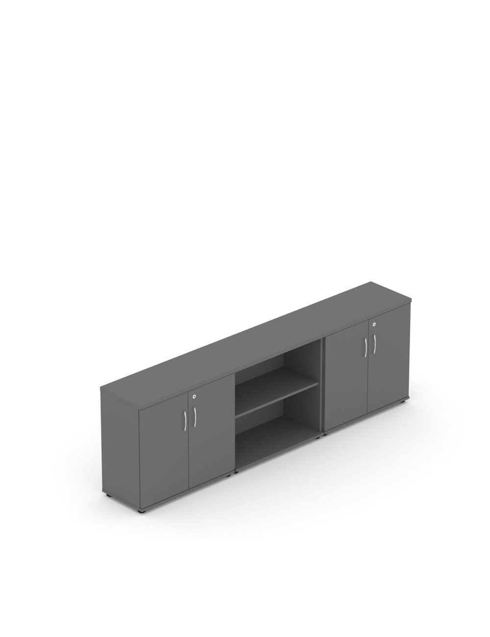 Szafa aktowa do gabinetu, 76x240 cm, z otwartą witryną, kolor antracyt | MGS Z9