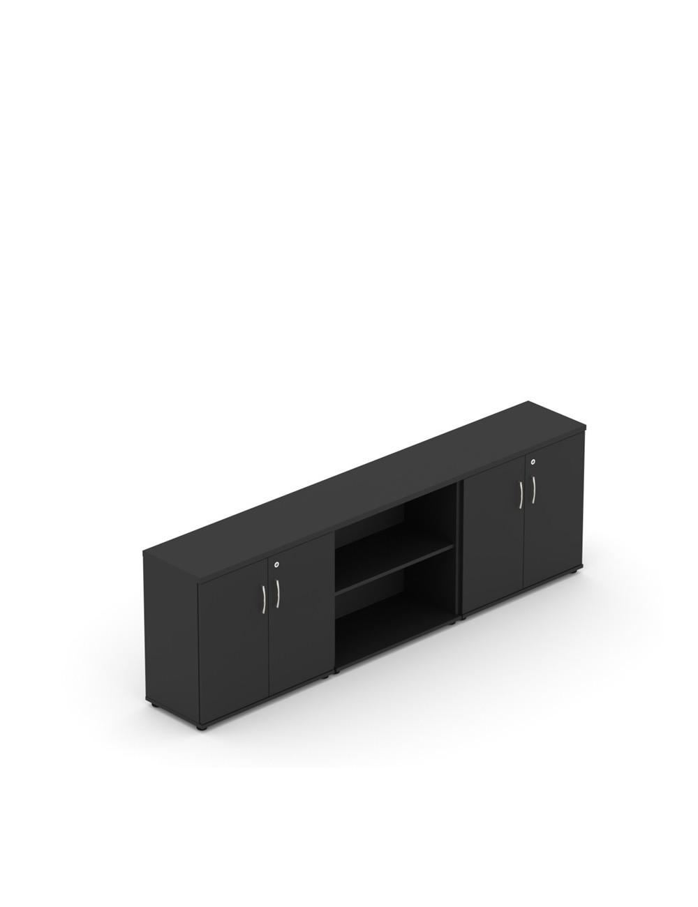 Szafa aktowa do gabinetu, 76x240 cm, z otwartą witryną, kolor czarny | MGS Z9