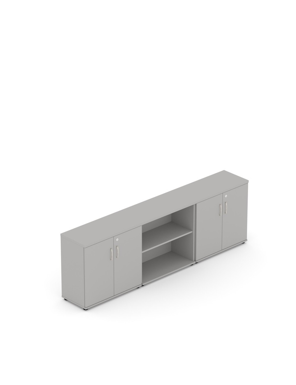 Szafa aktowa do gabinetu, 76x240 cm, z otwartą witryną, kolor popiel | MGS Z9