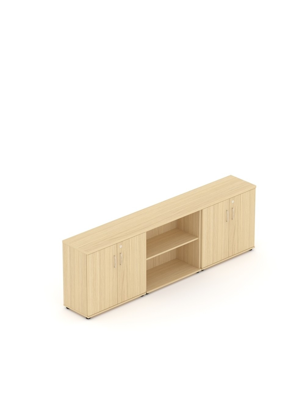 Szafa aktowa do gabinetu, 76x240 cm, z otwartą witryną, kolor dąb | MGS Z9