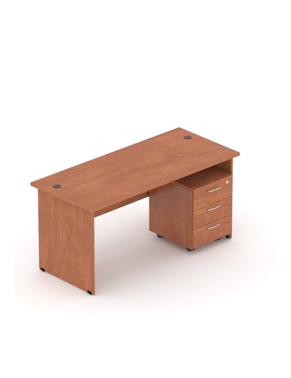 Zestaw mebli do biura - biurko proste z kontenerkiem mobilnym, 136x70 cm, calvados | MB Z1 Zestaw mebli do biura - biurko proste z kontenerkiem mobilnym, 136x70 cm, calvados | MB Z1